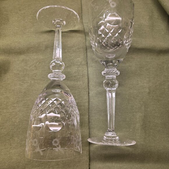 set of 2 Rogaska Crystal Gallia Vintage 9 1/4" Water Goblets Original Owner - Picture 5 of 10